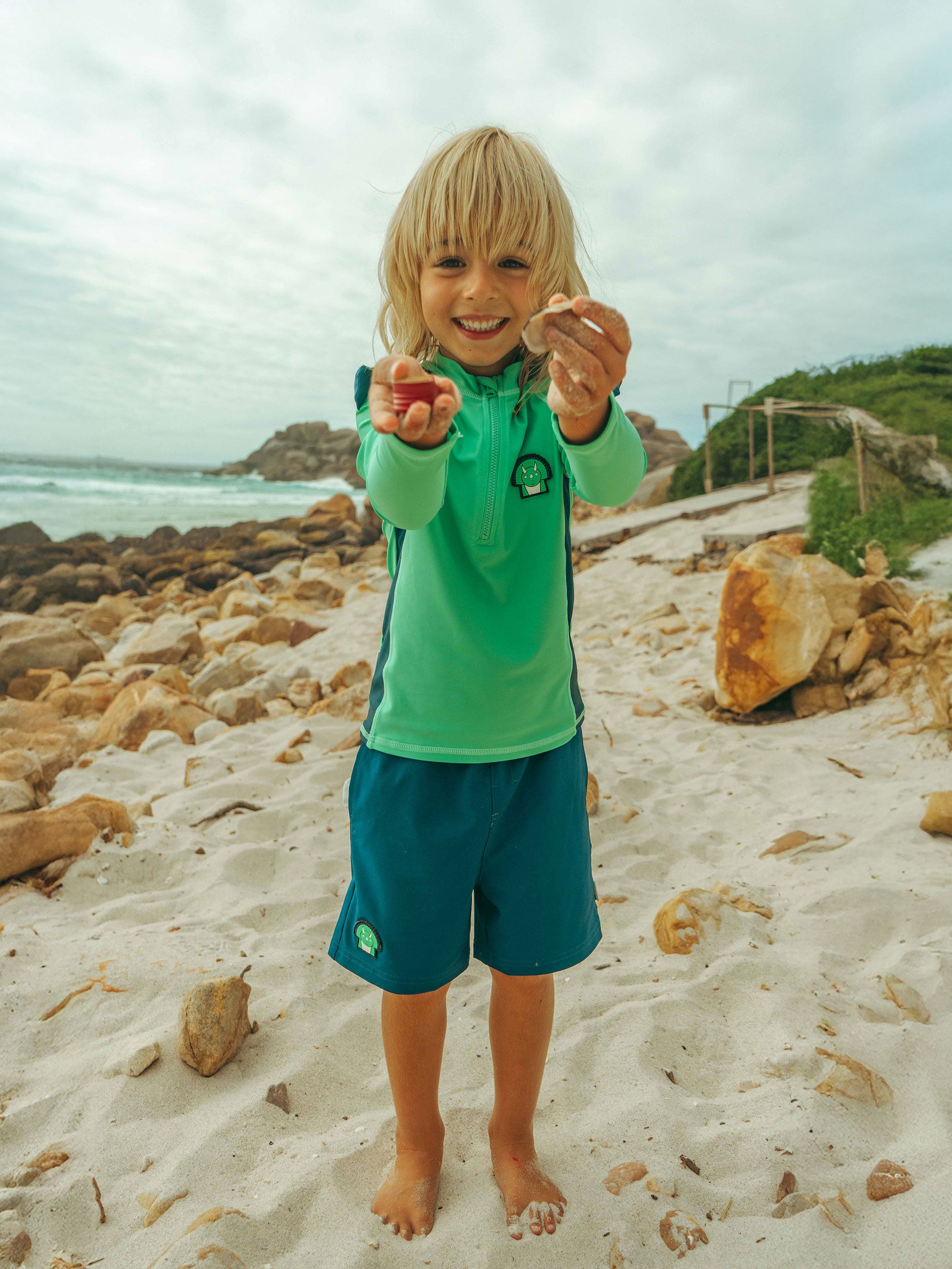 Spike the Dinosaur - Kids Swim Shorts