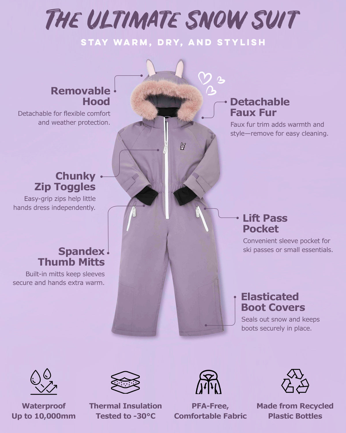 Hop the Bunny - Kids Snow Suit