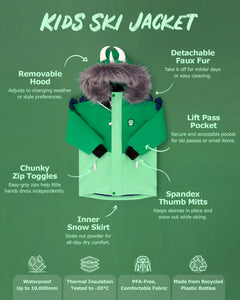 Spike the Dinosaur - Kids Ski Jacket