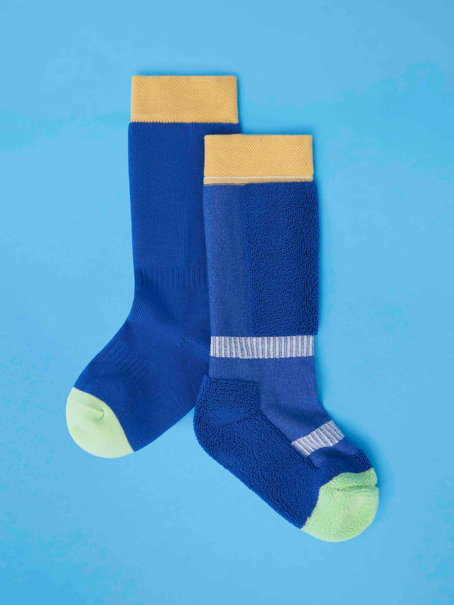 Ski Socks - Blue/Beige
