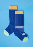 Kids Ski Socks - Blue/Beige