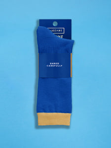 Kids Ski Socks - Blue/Beige