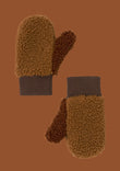 Fleece Mittens - Brown/Tan
