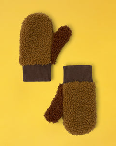 Fleece Mittens - Brown/Tan