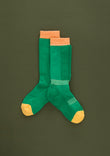 Kids Ski Socks - Green/Orange