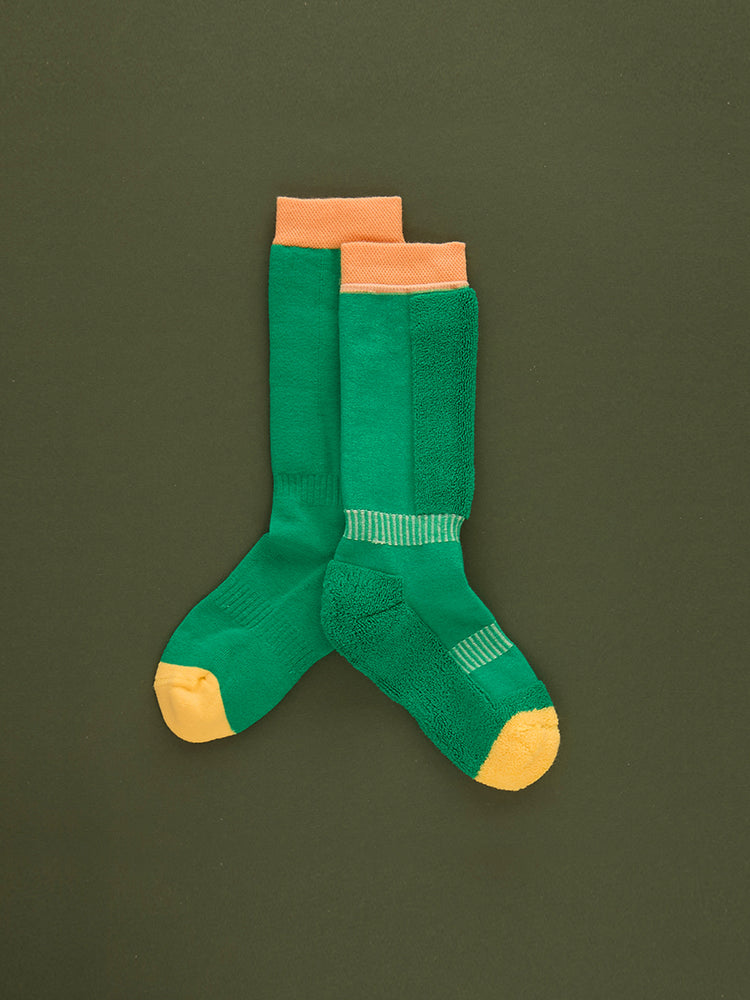 Ski Socks - Green/Orange