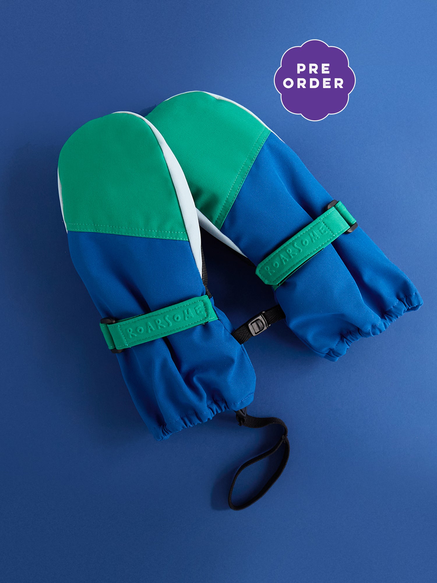Kids Ski Gloves - Blue/Green