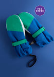 Kids Ski Gloves - Blue/Green