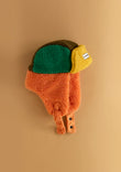 Kids Trapper Hats - Green/Orange