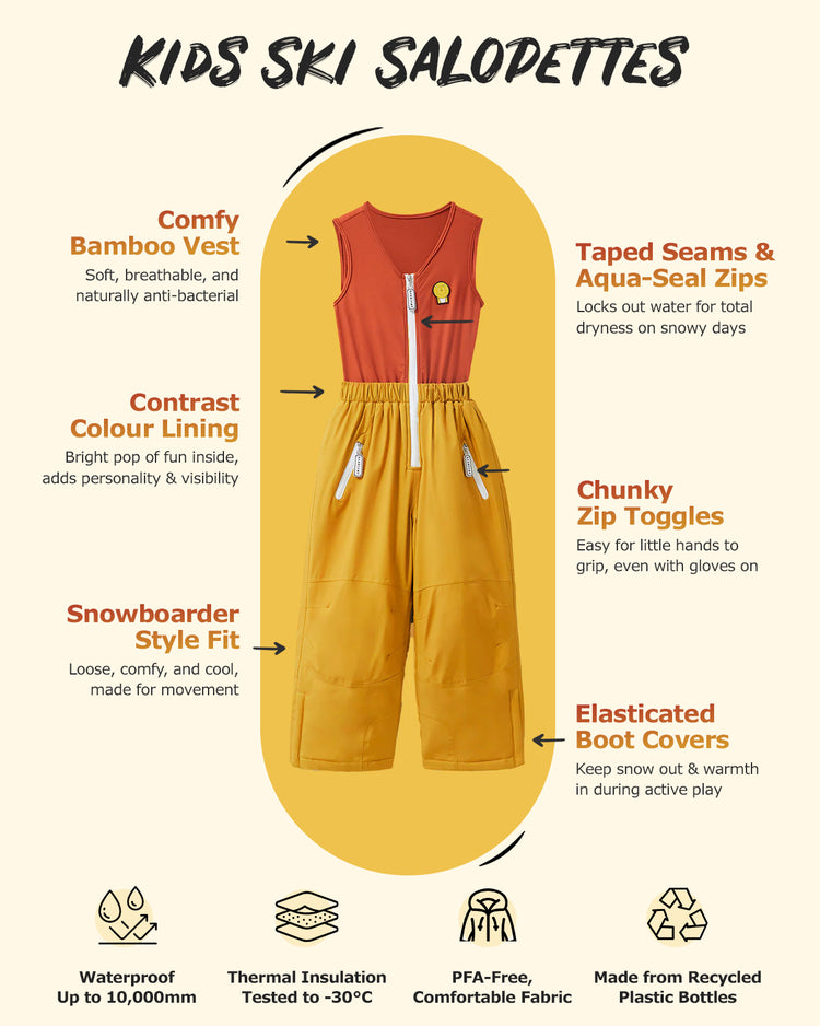 Cub the Lion - Kids Ski Salopettes / Bib Pants