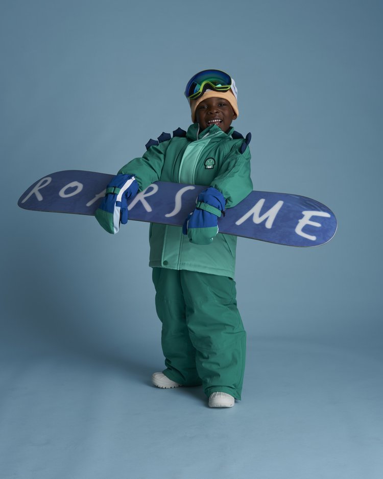 Kids Ski Gloves - Blue/Green