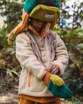 Fleece Mittens - Green/Orange