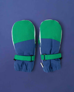 Kids Ski Gloves - Blue/Green