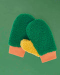 Fleece Mittens - Green/Orange