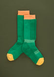 Kids Ski Socks - Green/Orange