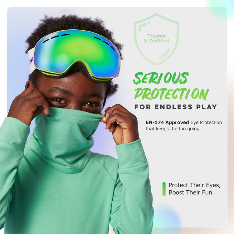 Kids Ski Goggles - Green