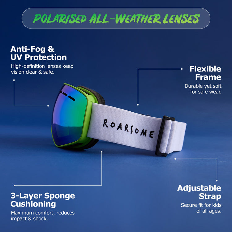 Kids Ski Goggles - Green