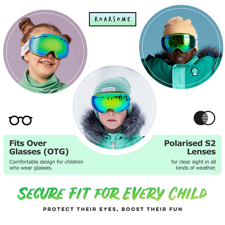 Kids Ski Goggles - Green