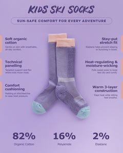 Kids Ski Socks - Pink/Lilac