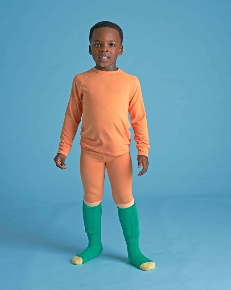 Ski Socks - Green/Orange