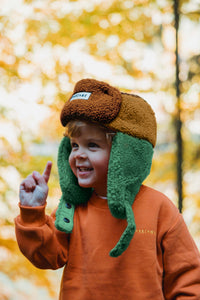 Kids Trapper Hats - Brown/Tan