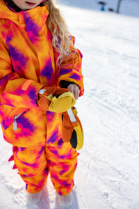 Kids Ski Gloves - Yellow/Orange
