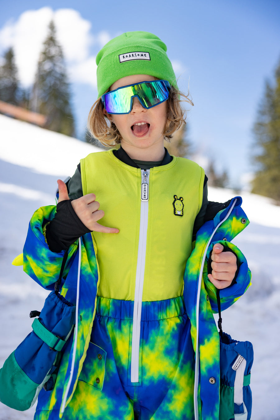 Camo the Alien - Neon Galaxy Ski Salopettes / Bib Pants