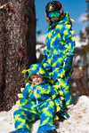 Kids Ski Gloves - Blue/Green