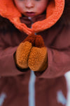 Fleece Mittens - Brown/Tan