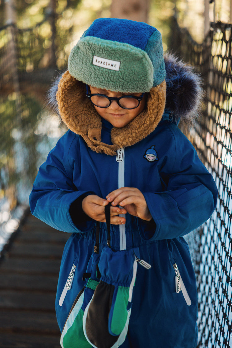 Kids Ski Gloves - Blue/Green