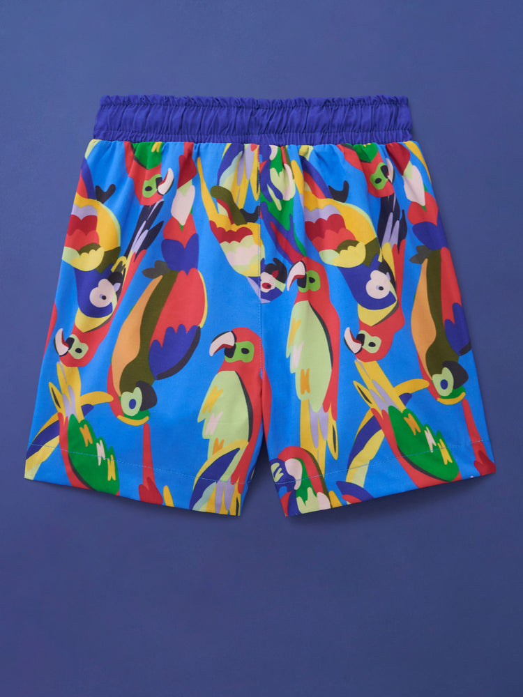 Squawk the Parrot - Kids Swim Shorts