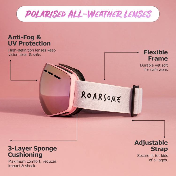 Kids Ski Goggles - Pink