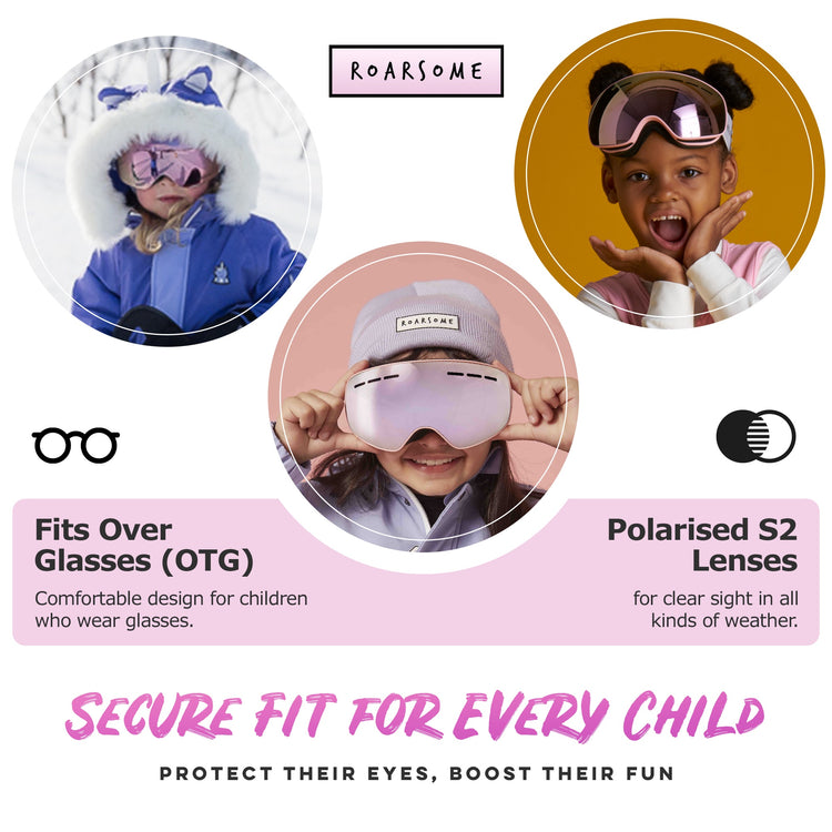 Kids Ski Goggles - Pink