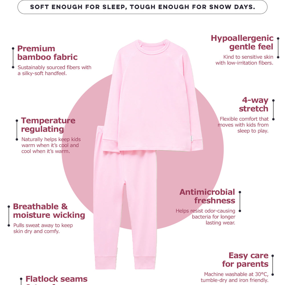 Bamboo Base Layer - Marshmallow Pink & Roarsome