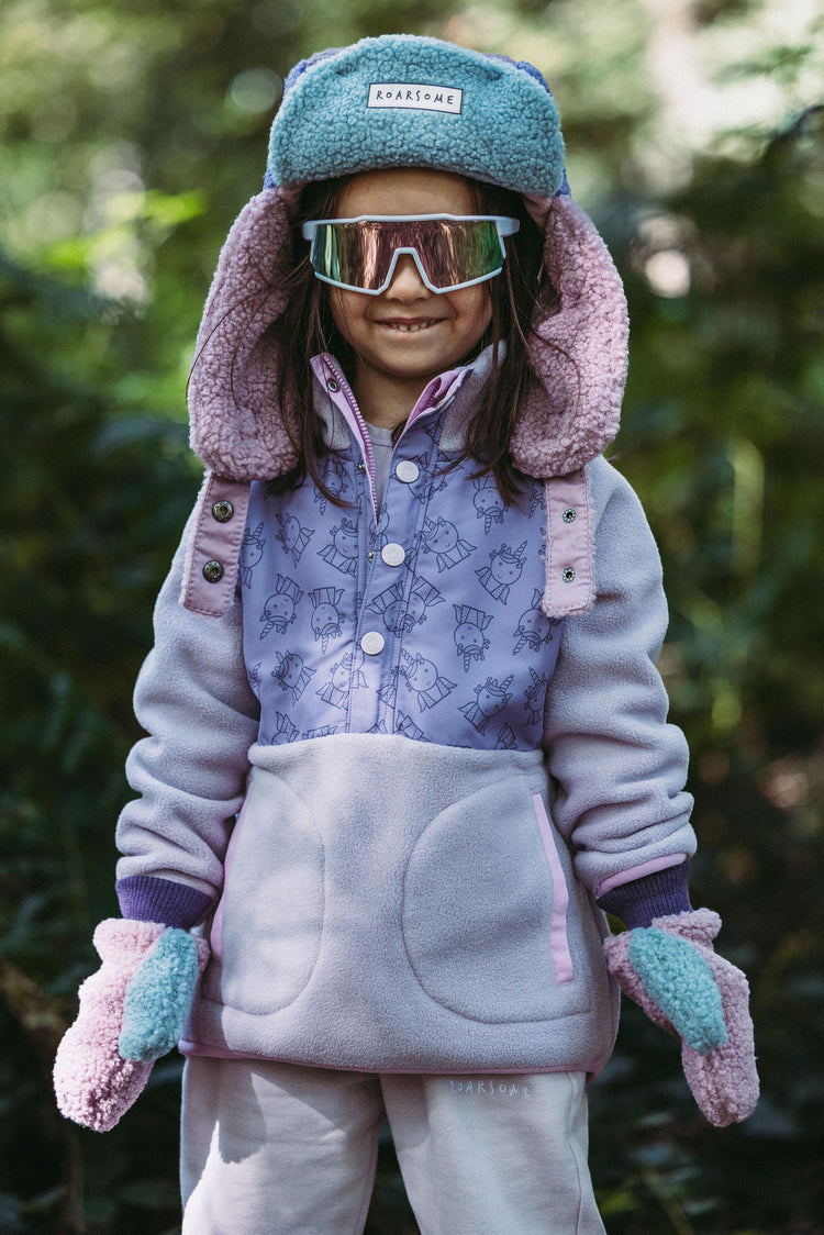 Kids Trapper Hats - Pink/Lilac