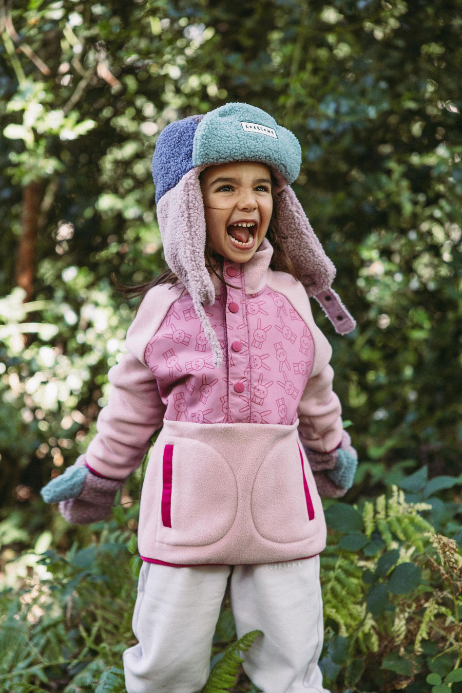 Kids Trapper Hats - Pink/Lilac