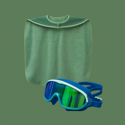 Spike the Dinosaur Superhero Towel Cape + Swimming Goggles Bundle