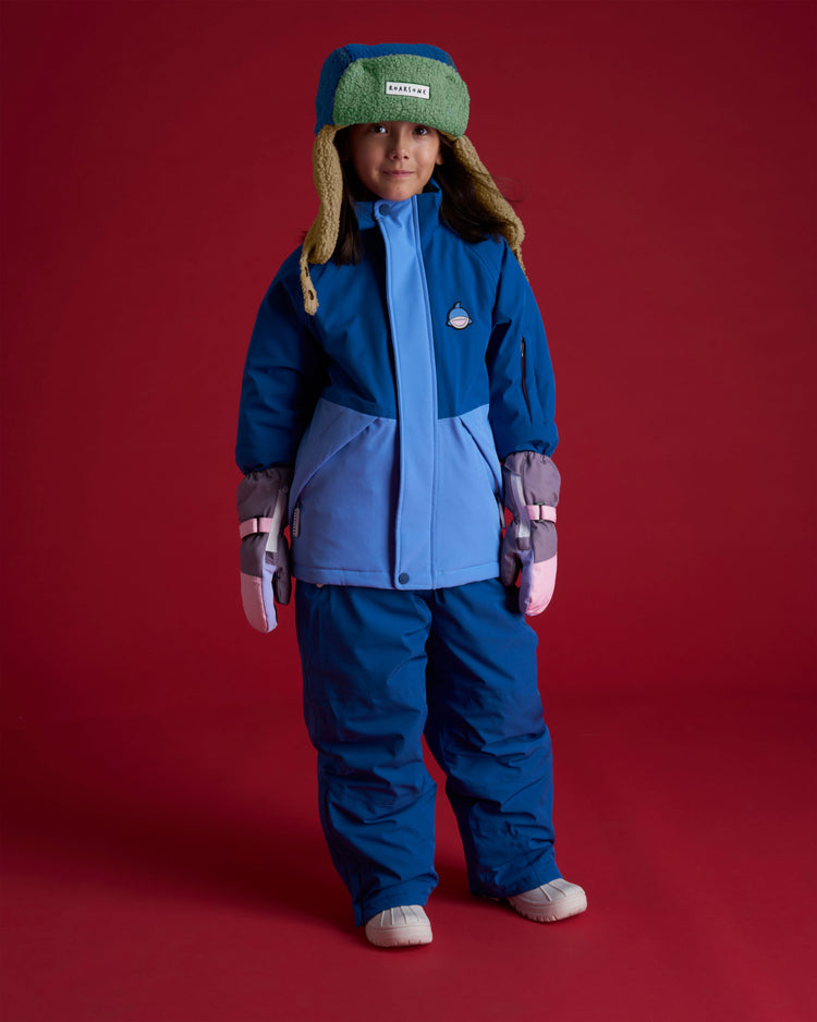 Kids Trapper Hats - Blue/Beige