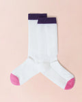 Kids Ski Socks - White/Purple