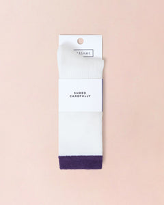 Kids Ski Socks - White/Purple