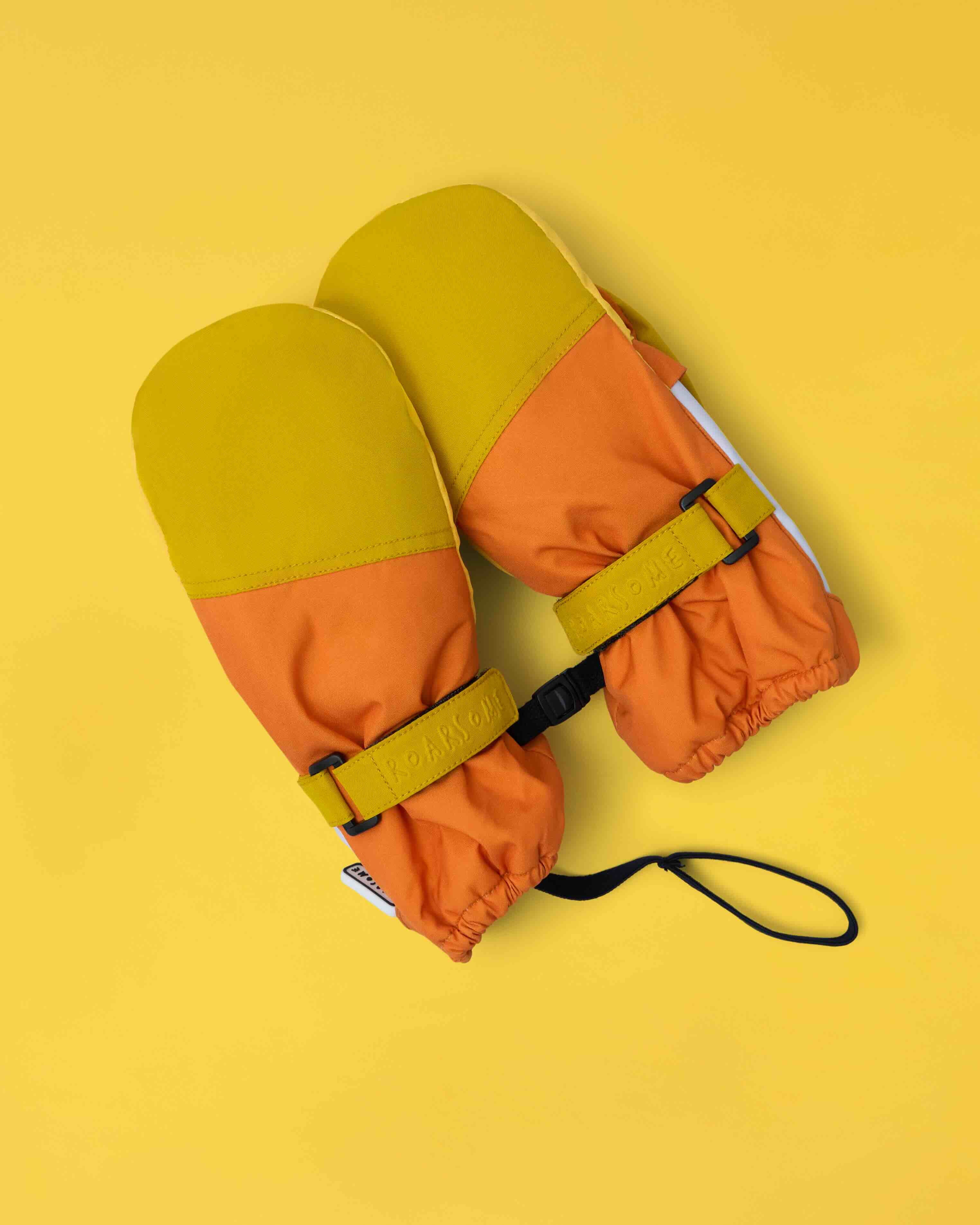 Kids Ski Gloves - Yellow/Orange