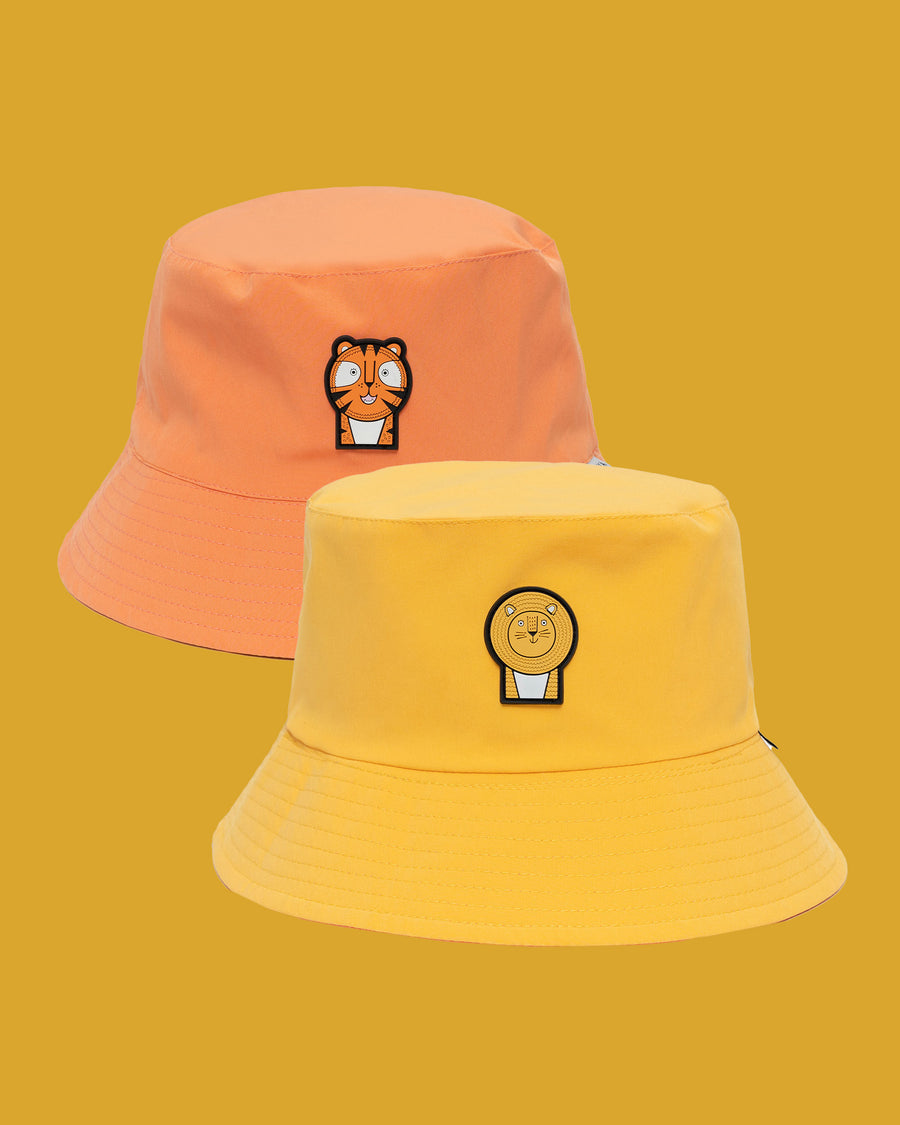 Kids Reversible Bucket Hat - Lion/Tiger