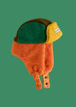 Kids Trapper Hats - Green/Orange