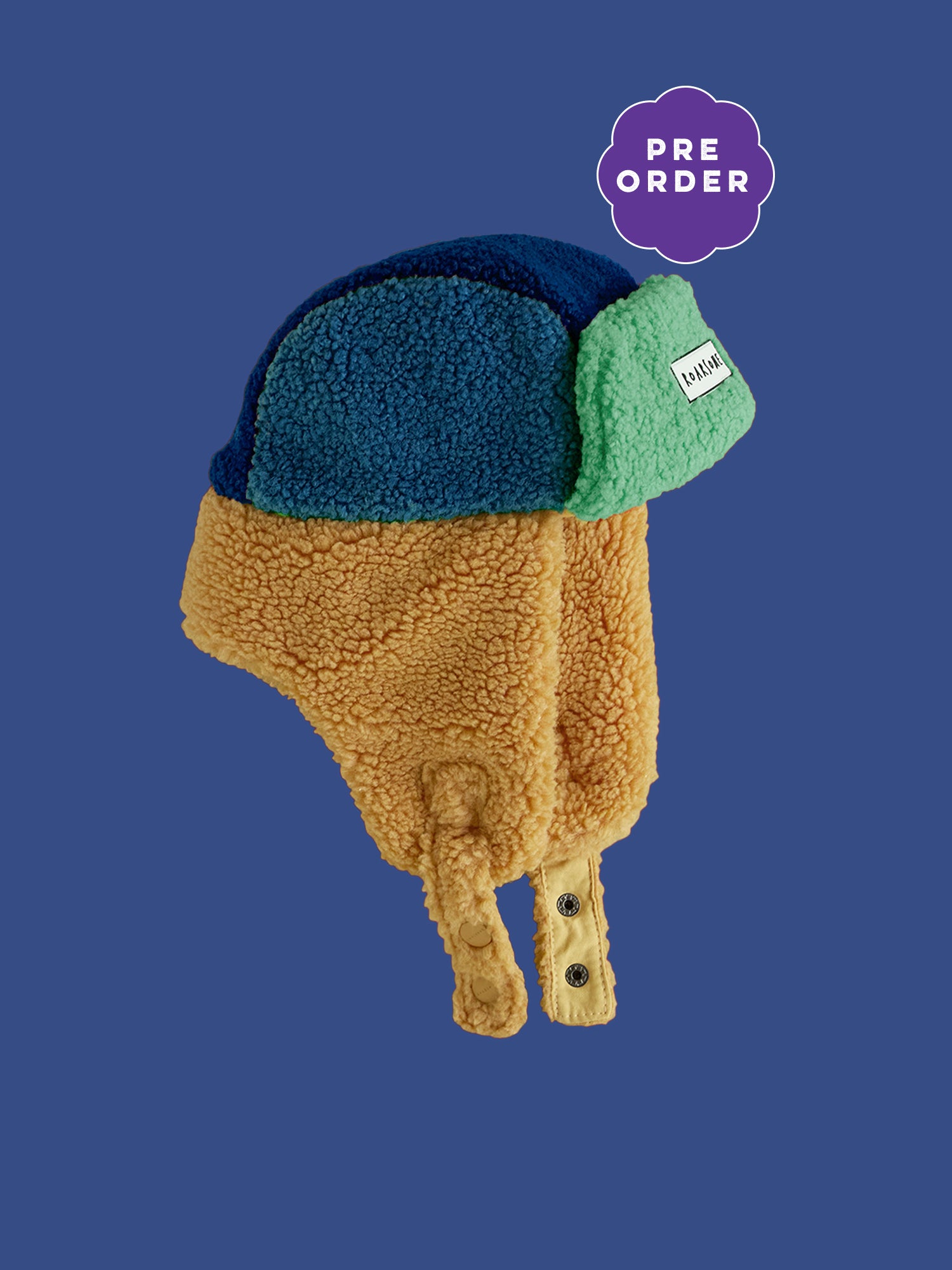 Kids Trapper Hats - Blue/Beige