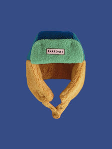 Kids Trapper Hats - Blue/Beige