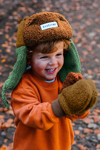 Kids Trapper Hats - Brown/Tan